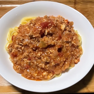 簡単！夕飯ランチに♪豆腐ミートソーススパゲティ